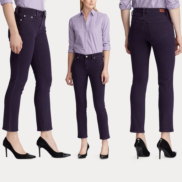 Lauren Ralph Lauren Denim - Lauren Ralph Lauren Women's Premier Straight Ankle Jeans Size 8 Purple